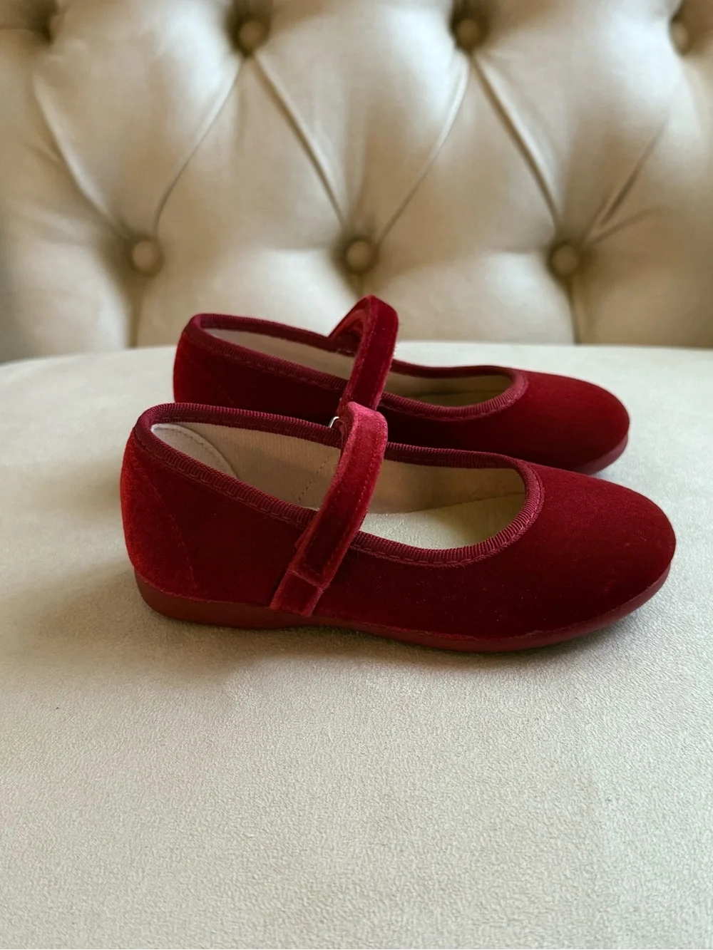 ChildrenChic Cassie Red Velvet Mary Jane Shoes Girls Size 24